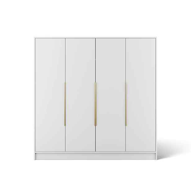 ADRK Šatní skříň Palla 200 cm bílá/zlatá