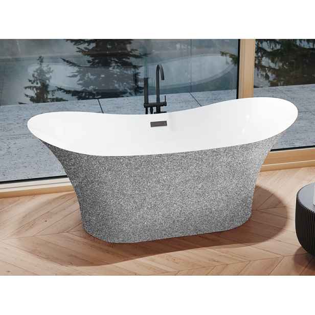 BESCO Olsen Spa  AMBER VANAMBER170WG2 - Volně stojící vana AMBER Glam - stříbrná