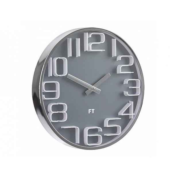 Designové nástěnné hodiny Future Time FT7010GY Numbers grey 30cm