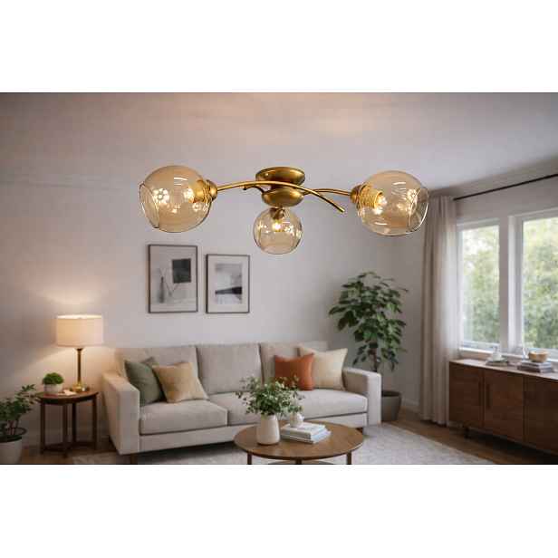 Euro-Lamp Stropní Svítidlo Ella 3 zlatá medová 3x60W Výrobce