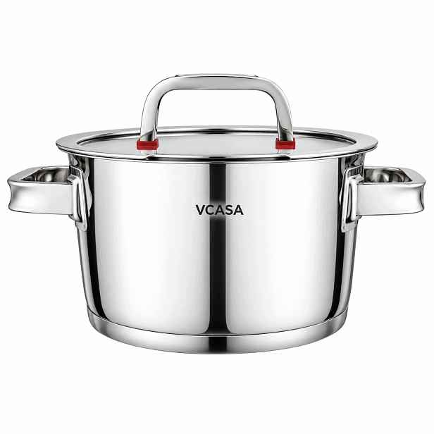 Hrnec Vcasa Sierra 20 cm 3,2 L Nerezová Ocel 304 Indukční víko Cedník