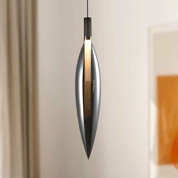 Lampa wisząca Nordic szklana pojedyncza dymiony klosz do jadalni