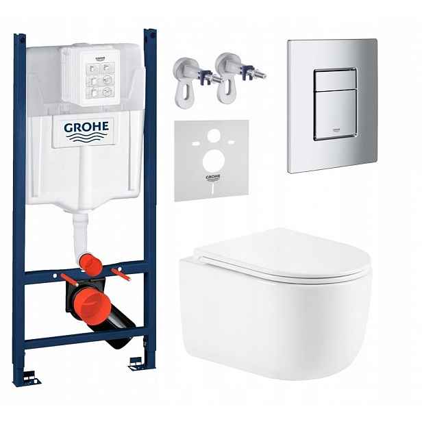 Wc sada Grohe s mísou Imprese Lesna a tlačítkem chrom mat Fresh