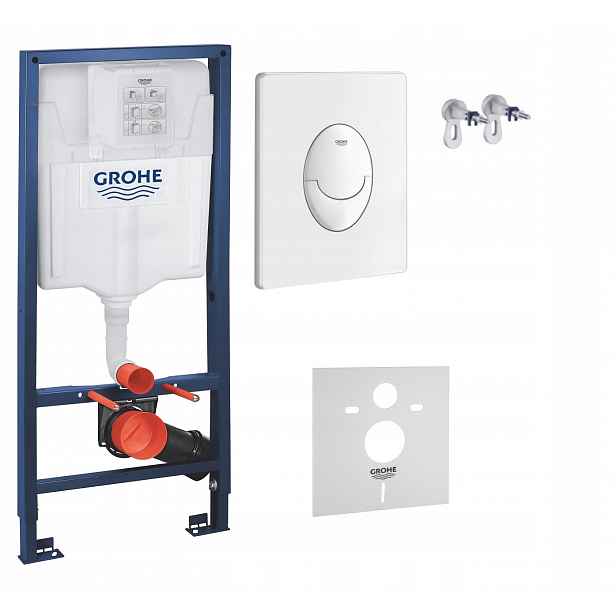 Kompletní podomítkový Wc set – stojan Grohe tlačítko bílé barvy