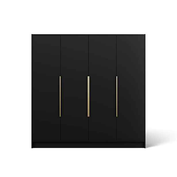 ADRK Šatní skříň Palla 200 cm černá/zlatá