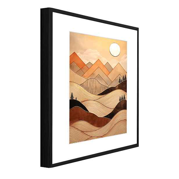 Strukturální Obraz Pasparta V Rámu Hory Boho Obývací Pokoj Ložnice 120x80
