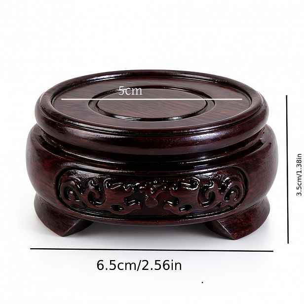 TEMU Retro Čínsky Inspirovaný Dřevěný Stojan se Čtyřmi - Dekorační Podstavec pro Porcelán, Keramiku a Sběratelské Předměty, Pevný Dřevěný Blok pro