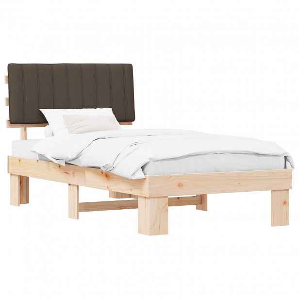 vidaXL Rám postele s čalouněným čelem s čelo Taupe 100 x 200 cm