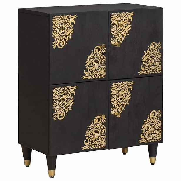 vidaXL Servírovací skříň Černá 60 x 33 x 75 cm Masivní mangové dřevo