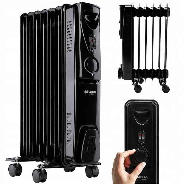 Elektrický Ohřívač 1500 Watt Olejový 7 Žeber Termostat Žebrový Oleják