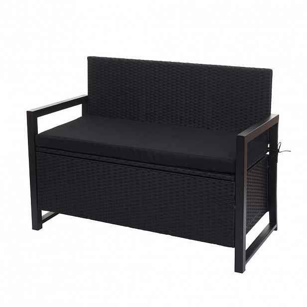 MCW POLY-RATTAN 2MÍSTNÁ LAVICE Antracitová, černá