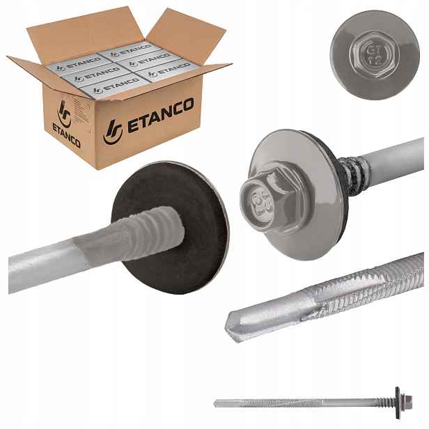 Šrouby do sendvičové desky 110 mm Ral 9007 600 ks pro kov Etanco GTR12