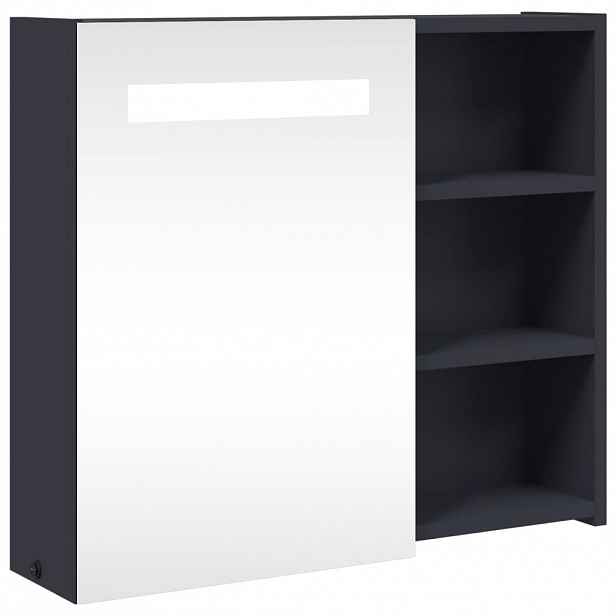 vidaXL Koupelnová zrcadlová skříňka s LED osvětlením šedá 60x13x52 cm