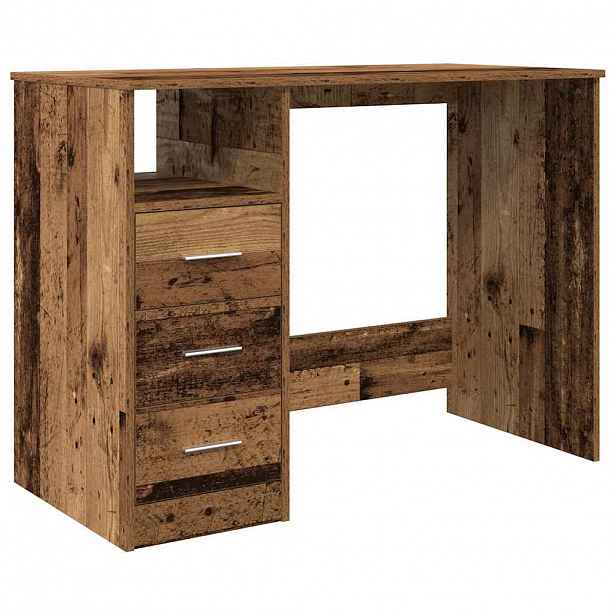 vidaXL Psací stůl old wood 102x50x76 cm kompozitní dřevo