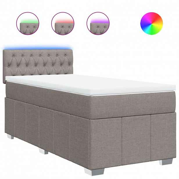 vidaXL Box spring postel s matrací taupe 90x200 cm textil