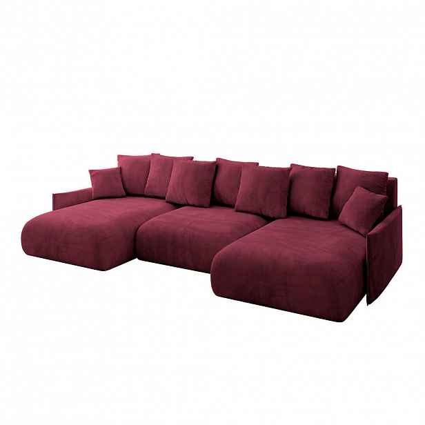 ALTDECOR SEDACÍ SOUPRAVA s funkcí lůžka a úložným prostorem ONESK-U-v1 317x177x72 Bordeaux červený velur