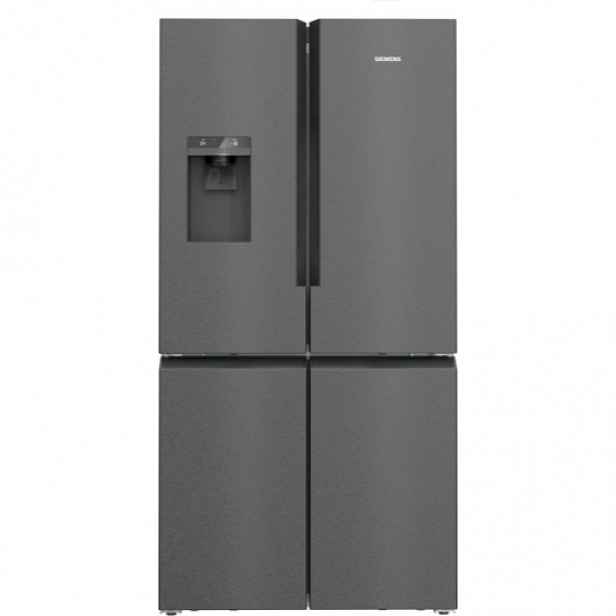 Americká lednice Siemens s mrazničkou dole 183 x 90,5 cm BlackSteel, Total noFrost KF96DPXEA
