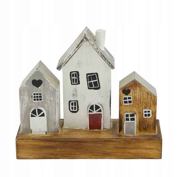 Figurka domeček, albízie, dřevo 18 cm