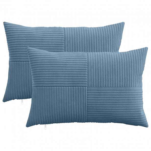 vidaXL Povlak na polštář 2 pcs ALMELO Modrá 30 x 50 cm manšestr