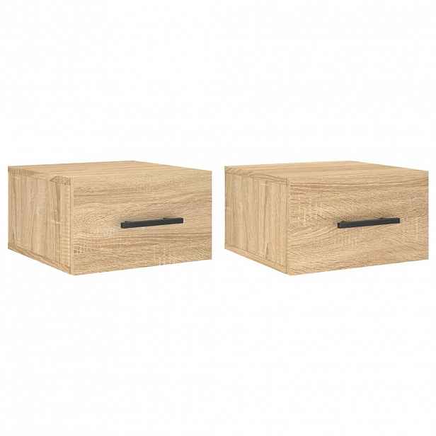 vidaXL Nástěnné noční stolky 2 ks dub sonoma 35 x 35 x 20 cm