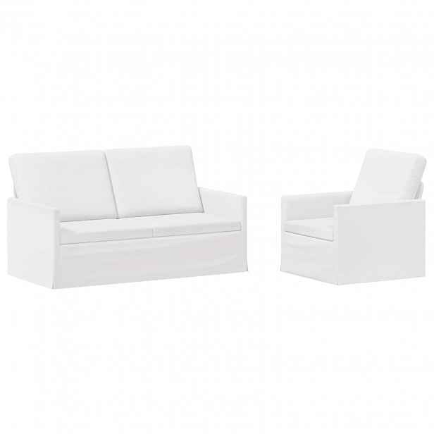 vidaXL Set pohovek 2 pcs Bílá Textil