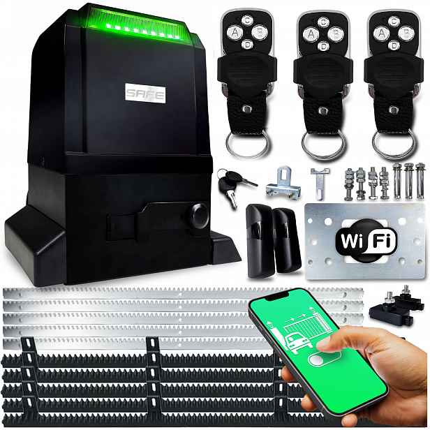 Set Pohon Pro Posuvnou Bránu 800 kg 3 Ovladače 5x Wifi lišta pohonu