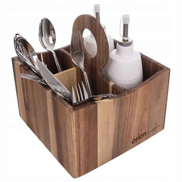 Stojan na příbory, omáčky a koření dřevěný Wooden