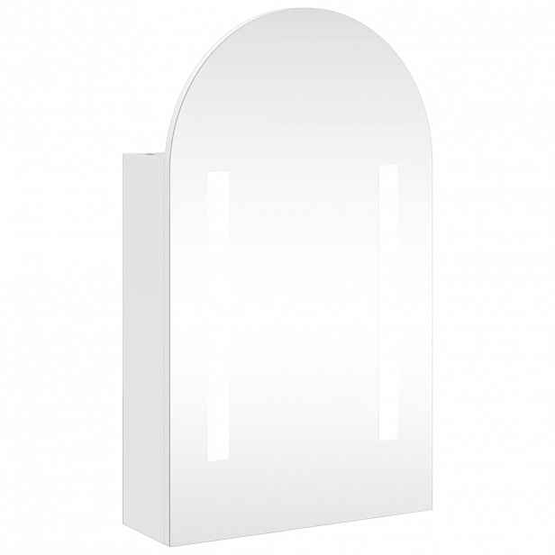 vidaXL Koupelnová zrcadlová skříňka s LED klenutá bílá 42 x 13 x 70 cm