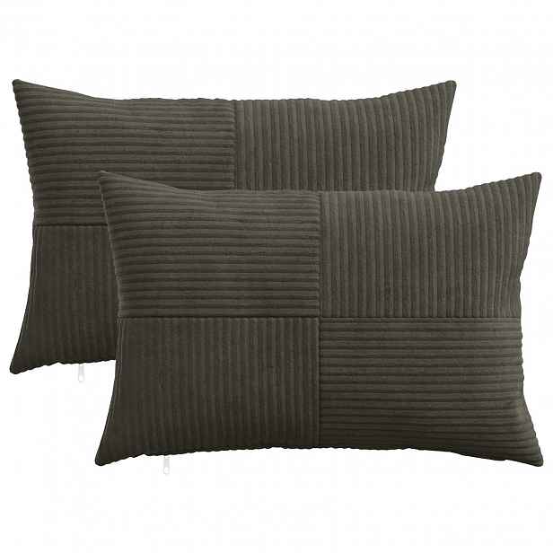 vidaXL Povlak na polštář 2 pcs ALMELO Antracitová 30 x 50 cm manšestr