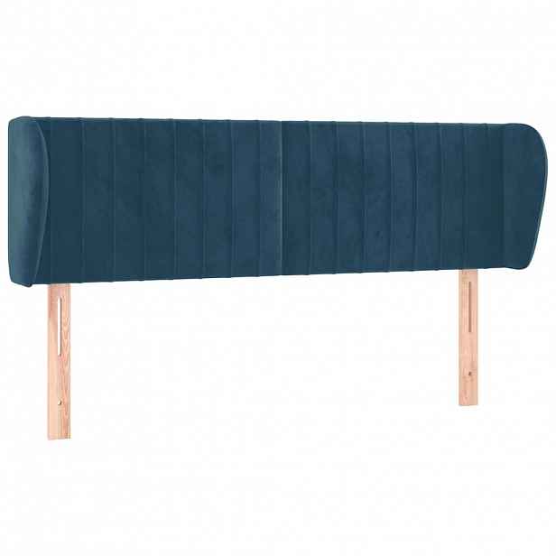 vidaXL Čelo postele typu ušák tmavě modré 147x23x78/88 cm samet