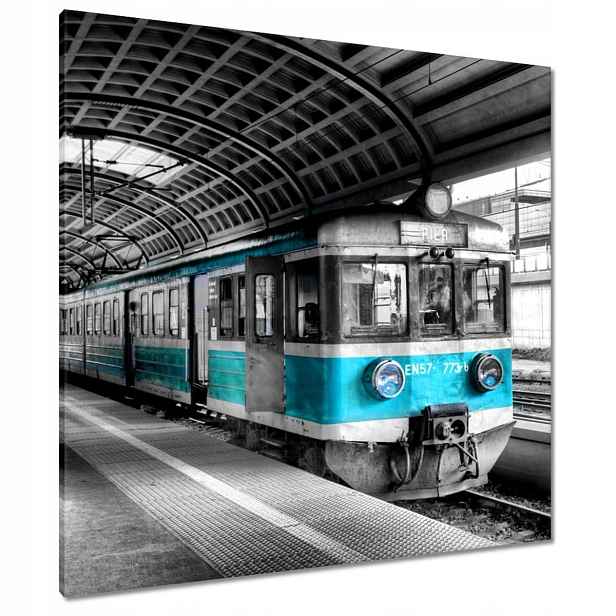 Obrazy 90x90 Tyrkysový vlak Pkp