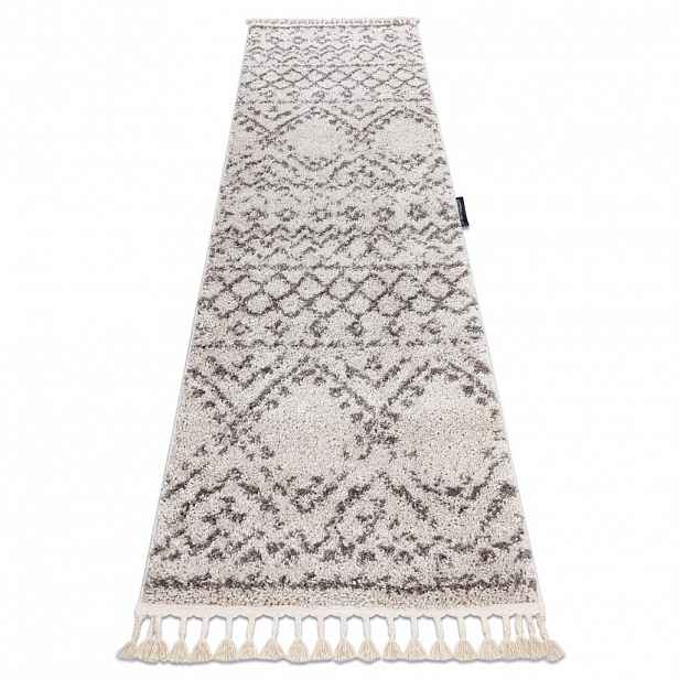 rugsX BĚHOUN BERBER RABAT, krémovýová - střapce, do kuchyně, předsíně, chodby, haly 80/250 cm