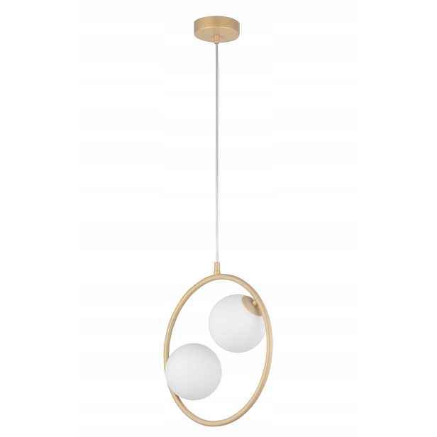 Závěsná lampa zlatá dekorativní, moderní skleněné koule, dvojitá Sigma