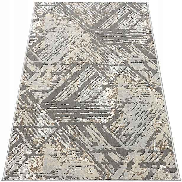 Koberec Do Obývacího Pokoje Velký Šedý Béžový 200X290 CM Moderní Stylový Do Pokoje