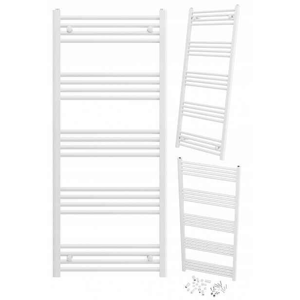 Koupelnový Radiátor Bílý Žebříkový 60 x 140 cm Moderní Radiátor Breno