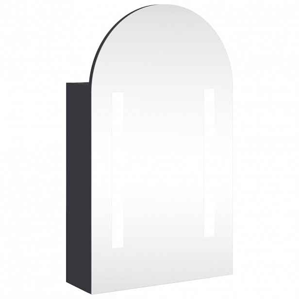 vidaXL Koupelnová zrcadlová skříňka s LED klenutá šedá 42 x 13 x 70 cm