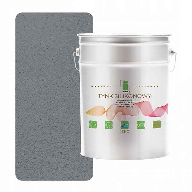 Silikonová Omítka 7045 Fasádní Vnější Šedá 1.0 MM Prémiová 15 Kg