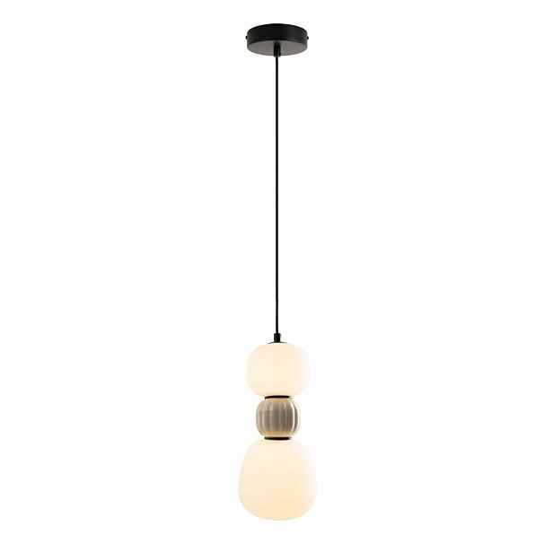 Maxlight Led závěsná lampa 13W černo-šedá, trojitá, skleněná, 3000K