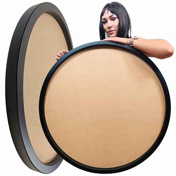 Dřevěný kulatý rám Černá základna pod mech chrobotek Diy ruční výroba 80 cm