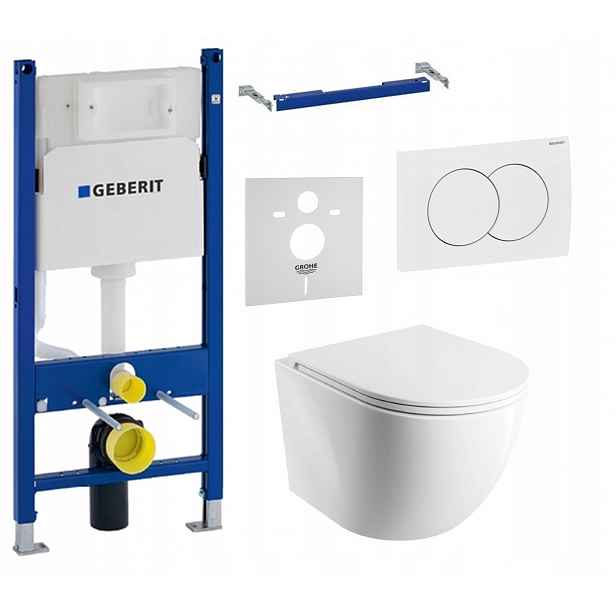 Podomítkový Wc set s podstavcem Geberit Wc mísa Tornado mat tlačítko