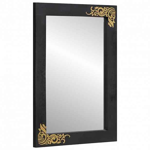 vidaXL Koupelnové zrcadlo Černá a stříbrná 70 x 50 x 2,5 cm