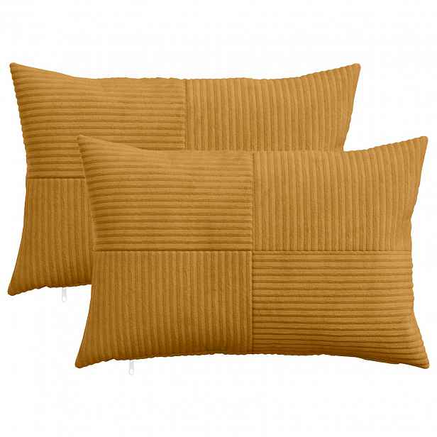 vidaXL Povlak na polštář 2 pcs ALMELO Žlutá 30 x 50 cm manšestr