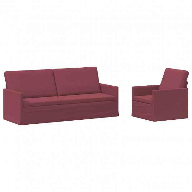 vidaXL Set pohovek 2 pcs Víno Červené Textil