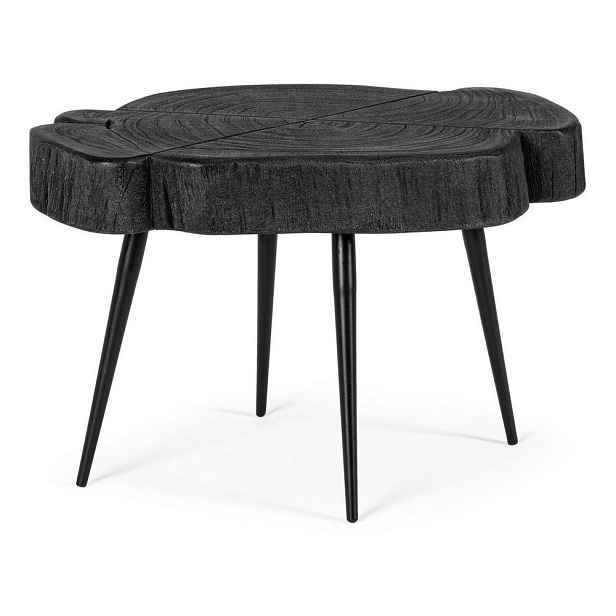 Černý konferenční stolek s deskou z akácie 35x46 cm Zakia – Bizzotto