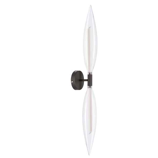 Kinkiet Nordic czarny szklany podwójny 2xG9 transparentne klosze