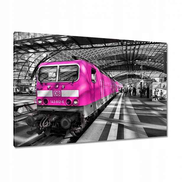 Obrazy 120x80 Růžový vlak Lokomotiva