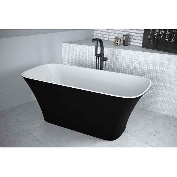 BESCO Olsen Spa  VANASSL16BW - Volně stojící vana ASSOS S-LINE černá/bílá