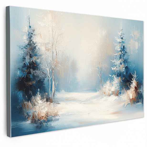 MuchoWow OBRAZ NA PLÁTNĚ Les – Zima – Příroda – Abstrakt – Sníh 60x40 cm