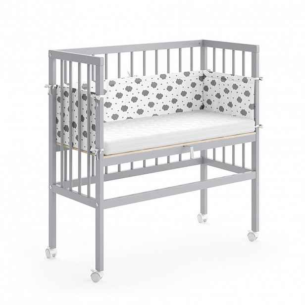 VitaliSpa POSTEL PRO SPOLEČNÉ SPANÍ Sophie Šedá 94 x 42.5 cm 1 boční zábradlí