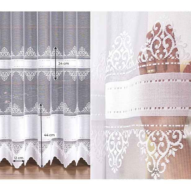 Žakárová záclona s pruhovaným vzorem 107363, vel 400x250cm, rovná (s lemem)